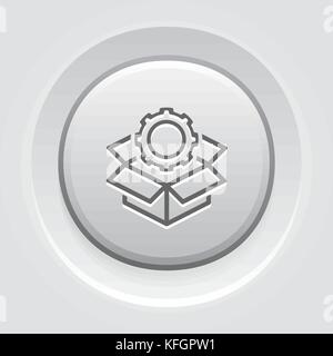 Engineering Solutions Icon. Gear and Cardbox. Product Symbol Stock ...