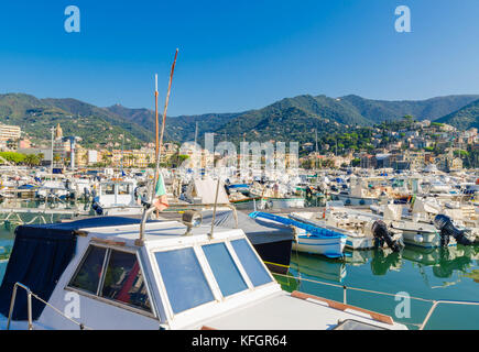 Rapallo harbour Italy on the Ligurian coast Stock Photo