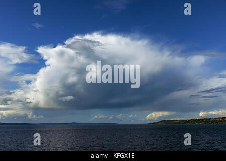 WA14054-00...WASHINGTON - Cloud over Puget Sound. Stock Photo