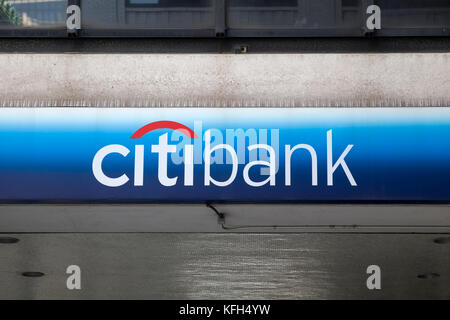 NEW YORK, USA - AUGUST 24, 2017: Citibank  in nEW yORK. Citibank is banking division of financial services multinational Citigroup, founded in  in 181 Stock Photo