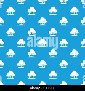 Forest trees pattern seamless blue Stock Vector