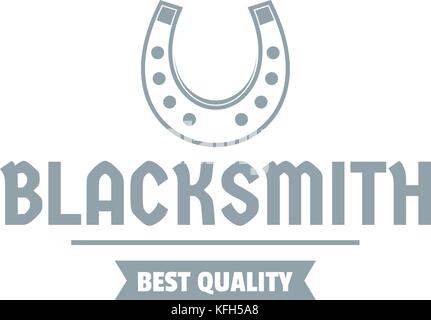 Shop blacksmith logo, simple gray style Stock Vector