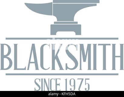 Master blacksmith logo, simple gray style Stock Vector