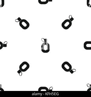 Tourist flask pattern seamless black Stock Vector