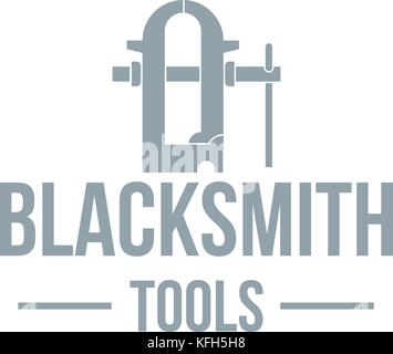 Blacksmith tool logo, simple gray style Stock Vector