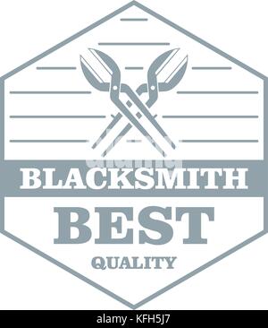 Quality blacksmith logo, simple gray style Stock Vector