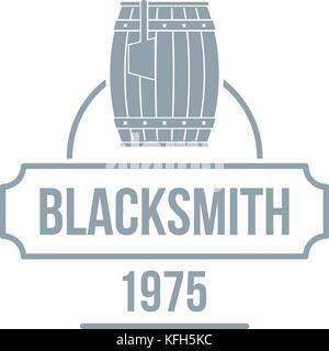 Blacksmith logo, simple gray style Stock Vector