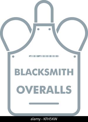 Overalls blacksmith logo, simple gray style Stock Vector