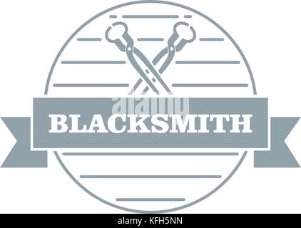 Hard blacksmith logo, simple gray style Stock Vector