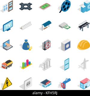 Banking technology icons set, isometric style Stock Vector