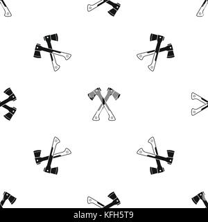 Crossed axes pattern seamless black Stock Vector