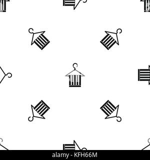 Scarf on a coat hanger pattern seamless black Stock Vector