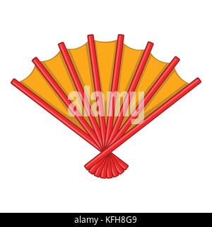 Japanese folding fan icon, cartoon style Stock Vector