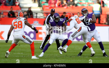 Minnesota Vikings' Stefon Diggs reaches for the ball during the  International Series NFL match at Twickenham, London Stock Photo - Alamy