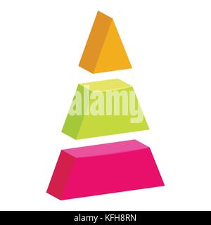 triangle divided icon, cartoon style Stock Vector