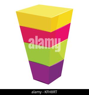 Color cubes stacked icon, cartoon style Stock Vector