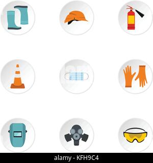 Repair tools icons set, flat style Stock Vector