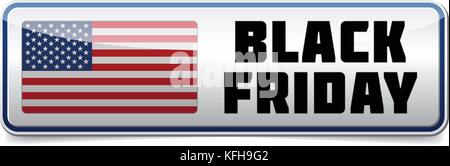 Black Friday US flag banner Stock Vector