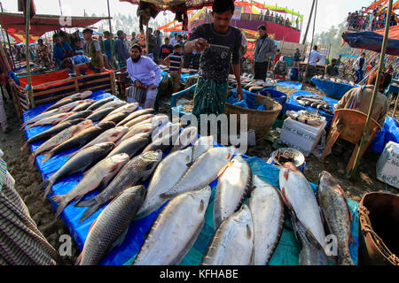 A fish stall at Poradaha Mela near Garidaha River in Gabtali upazila of Bogra district in Bangladesh. The main attractions of this 150-year-old tradit Stock Photo