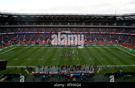 Cleveland Browns mascot Brownie the Elf during the International Series NFL  match at Twickenham, London Stock Photo - Alamy