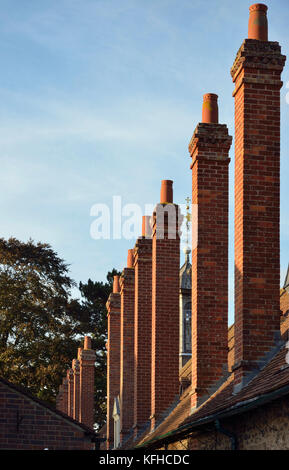 Tall Chimneys, Long Alley Almshouse, St Helens, Abingdon; Oxfordshire Built 1446 Stock Photo