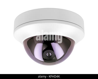 Dome surveillance camera isolated on white background Stock Photo