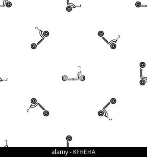 Kick scooter pattern seamless black Stock Vector