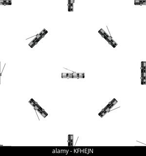 Trolleybus pattern seamless black Stock Vector