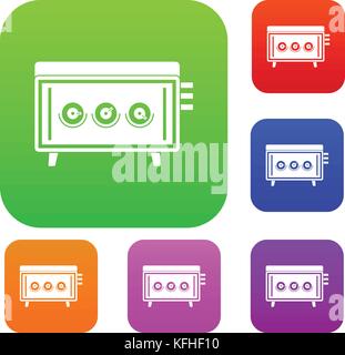 CD changer set color collection Stock Vector