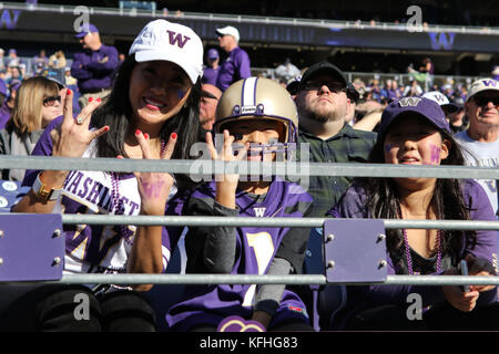 Seattle, WA, USA. 28th Oct, 2017. Washington Husky fans at the UCLA Bruins vs Washington Huskies at Huskies Stadium on October 28, 2017. (Photo by Jevone Moore/Cal Sport Media (Network Television please contact your Sales Representative for Television usage. Credit: csm/Alamy Live News
