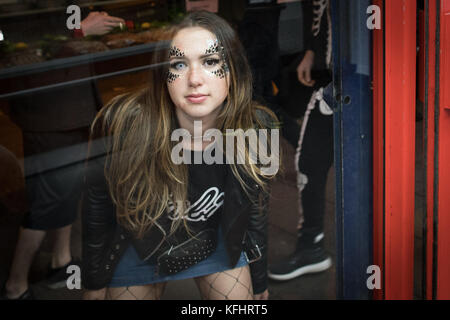 London, UK. 28th Oct 2017. Halloween revellers in London Credit: Beren Patterson/Alamy Live News Stock Photo