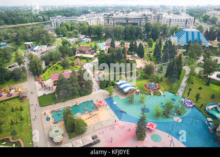 ST. PETERSBURG, RUSSIA - JUNE 26, 2016: Top view of the largest amusement Park in St. Petersburg Divo-Ostrov Stock Photo