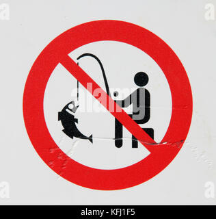 no fishing sign Stock Photo