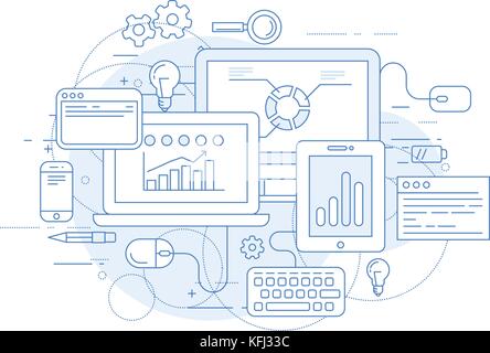 Website analytics and online marketing tools - data statisics Stock Vector