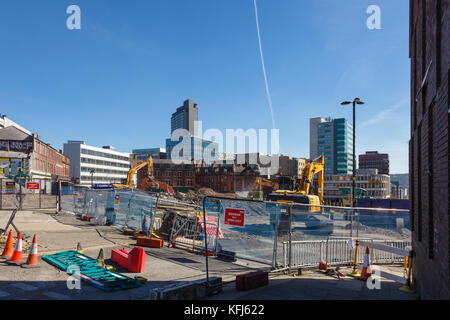 Demolition of Grosvenor House Hotel from Wellington Street, May 2017, Sheffield, UK Stock Photo