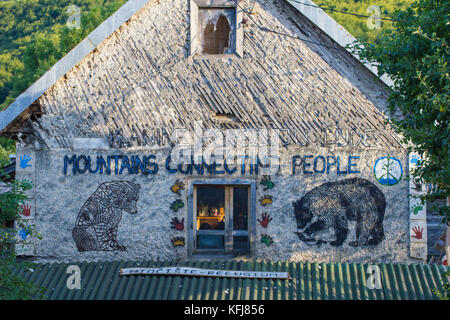 Kuterevo Bear Refuge, Lika, Croatia.  A sanctuary for young orphaned bears maintained by volunteers from all around the world. Stock Photo