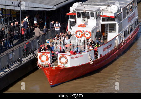 Eleanor Rose pleasure boat operated by Citycruises, Westminster Pier, River Thames, London, UK. Stock Photo