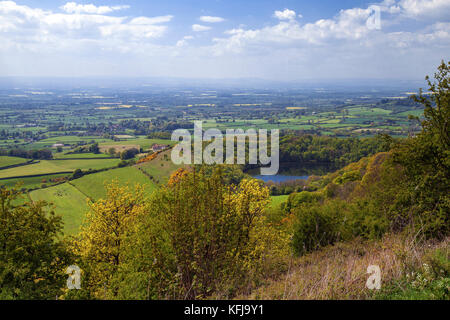 Gormire Lake and Vale of York from Sutton Brow North York Moors national park North Yorkshire Stock Photo