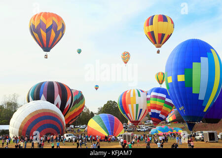 Carolina Balloon Festival, Statesville, North carolina. Hot air balloons taking off. Stock Photo