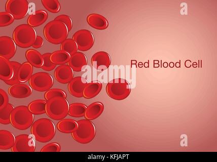 Red blood cells and wording on background. Stock Vector