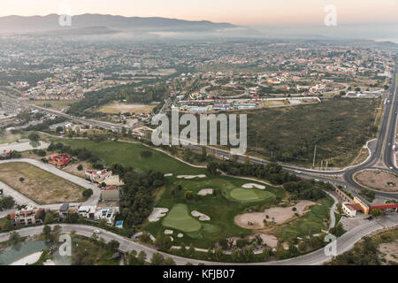 Ventanas golf course outside San Miguel de Allende, Mexico at dawn with the Bajio Mountains behind. Stock Photo