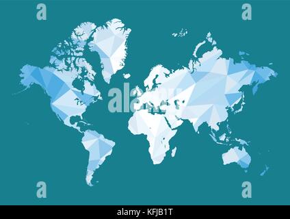 World map in polygon style. Vector illustration Stock Vector