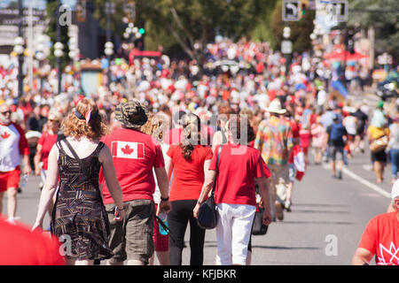 People celebrating Canada Day on July 1. Victoria BC, Canada Stock ...