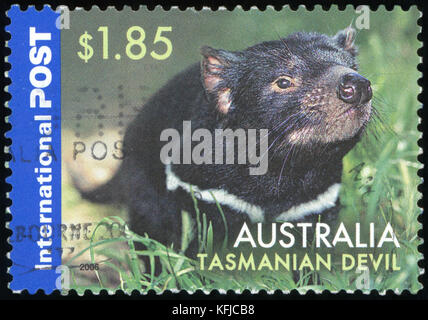 Postage stamp ( Australia - Tasmanian Devil ) Stock Photo