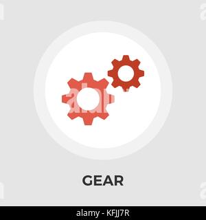 Gear Icon Vector. Flat icon isolated on the white background. Editable EPS file. Vector illustration. Stock Vector