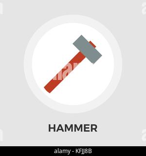 Hammer Icon Vector. Flat icon isolated on the white background. Editable EPS file. Vector illustration. Stock Vector