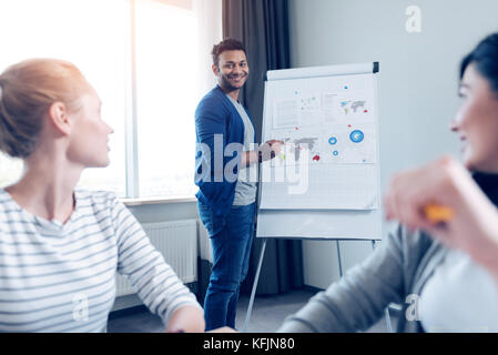 International engineer showing his presentation Stock Photo