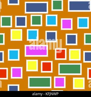 Colored post stamp pattern Stock Vector