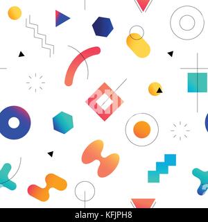 Bright seamless abstract geomertic pattern - modern material design background Stock Vector