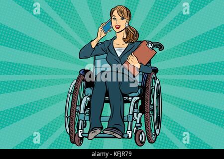 Beautiful woman disabled businesswoman Stock Vector